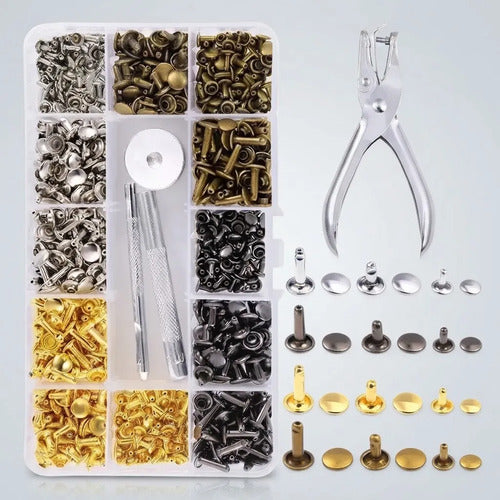 Juego Broches Ropa Remache Metalico Presion 480pcs 3 Tamaños No Aplica