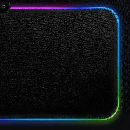 Mouse Pad Negro Alfombrilla 7 Colores Led Rgb 35x25cm Negro