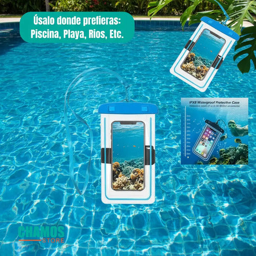 Pack X2 Carcasa Funda Porta Celular Impermeable Anti Agua Colores Surtidos