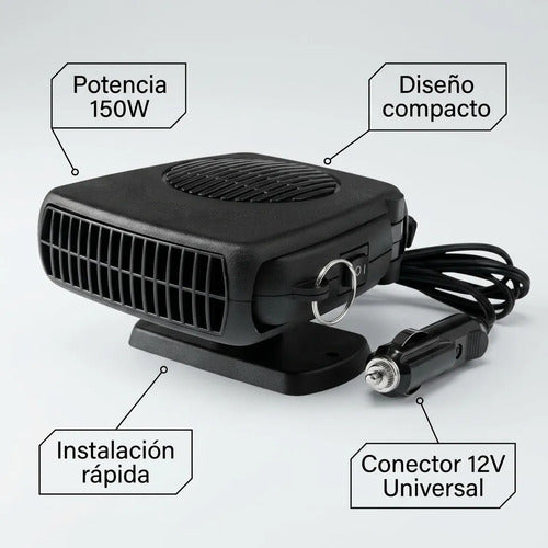 Calefactor Portátil Calentador 12v Auto Camioneta 200w