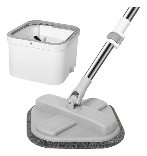 Set Mopa 360 Microfibra Giratoria Y Cubo Escurridor Gris