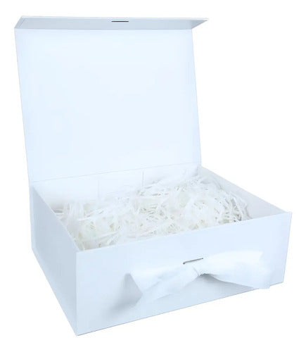 Caja De Tapa Premium Tapa Dura Gift Box Color Blanco