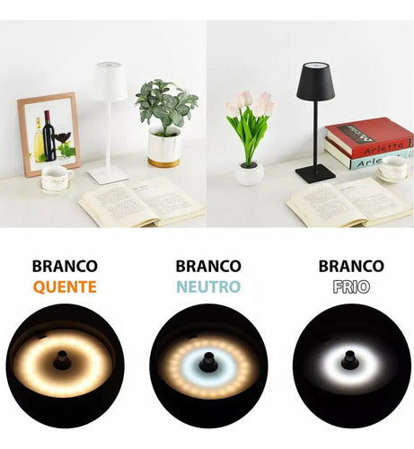 Lámpara De Mesa Led Inalámbrica Con Batería Recargable Usb