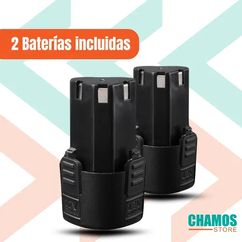 Taladro Destornillador Inalambrico 2 Baterias 12v Azul 110/220v 50 Hz X 60 Hz