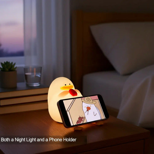 Luz Nocturna Espanta Cucó Niños Pato Silicona Recargable Led Rgb Silicona
