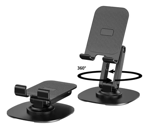 Soporte Metálico Ajustable 360° Para Tablet Y Smartphone Negro