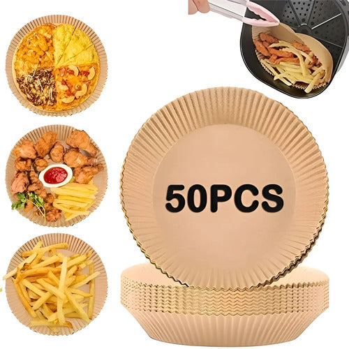 Papel Freidora 50 Unidades Forros Desechables Air Fryer 20cm