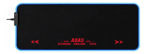 Mouse Pad Gamer Xl Rgb Retroiluminado Aoas S4000 80x30x0.4cm Color Negro