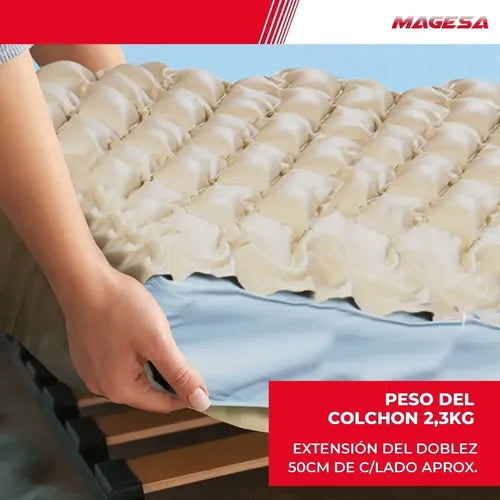 Colchón Antiescaras Con Motor Compresor Secuencial 130 Kg Color Beige