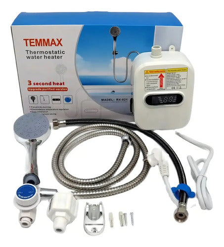 Calentador De Agua Instantáneo Eléctrico De 3 Kw Para Ducha Blanco