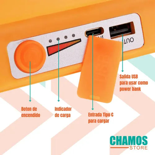 Foco Led Solar Emergencia Baliza Recargable 1000w Camping Amarillo