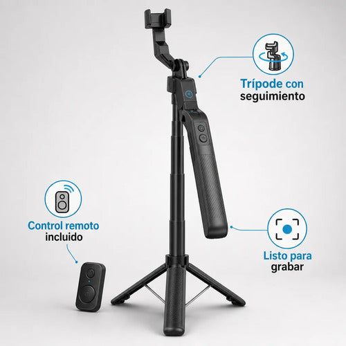 Trípode Con Seguimiento Automatico Ia Para Celular Y Camaras Negro - Tripode Para Celulares Camaras Smartphone Seguimiento Inteligente