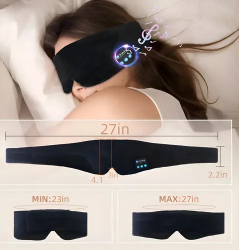 Antifaces Auriculares Dormir Bluetooth Música Micrófono Color Negro