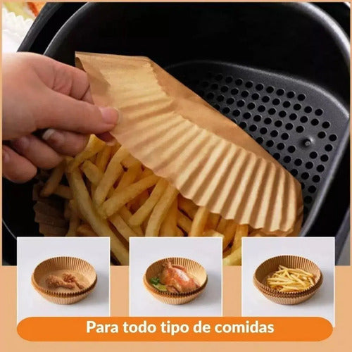 Papel Freidora 50 Unidades Forros Desechables Air Fryer 20cm