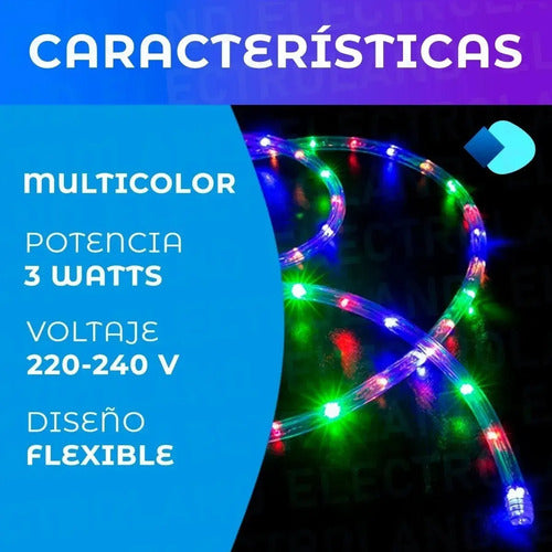 Pack X2 Manguera Luces Led De Navidad 10 Metros Decorativa