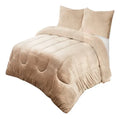 Cobertor Cubrecama Sherpa Chiporro Peludo Invierno 2.5 Plaza Beige Liso
