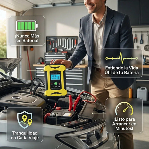 Cargador Partidor De Batería Auto Moto Portátil 12v 6a