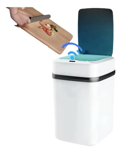 Papelera Basureo Inteligente Con Sensor De Movimiento Blanco