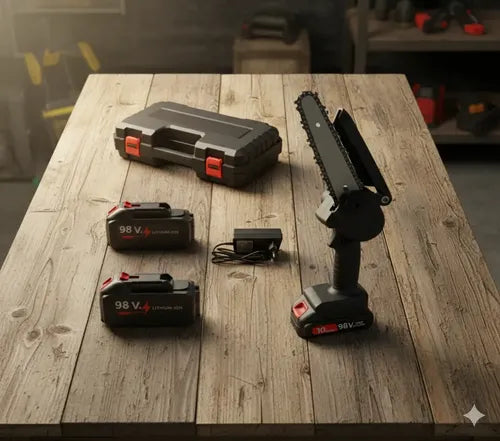 Motosierra Eléctrica Recargable Portátil + 2 Baterías 36v