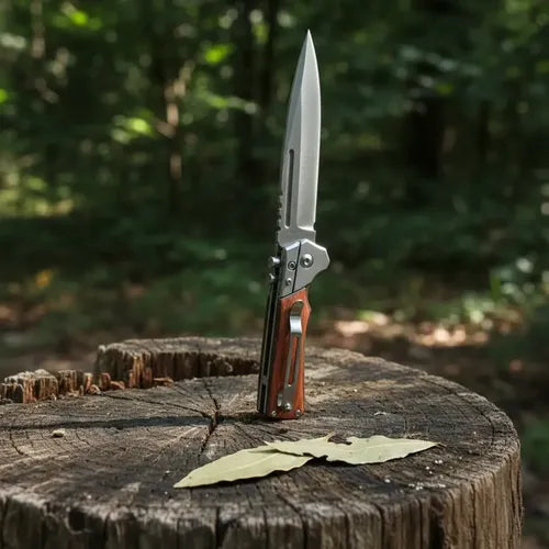 Cuchillo Navaja Ak47 Caza Supervivencia Camping Marrón Oscuro