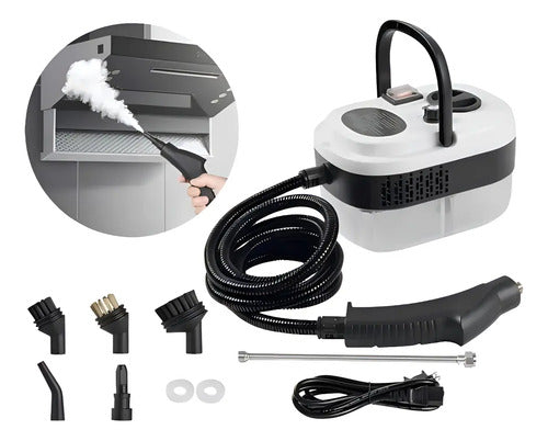 Limpiadora A Vapor De Mano Esenzo 2500w Para Muebles Y Tapicería Blanco