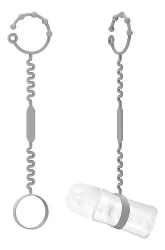 Cadena Porta Mamaderas Chupete Juguetes Silicona Práctica Unicolor Gris