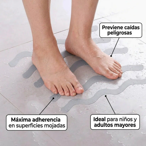 Cintas Antideslizantes Superficies Pegatinas Ducha Pack X6 Blanco
