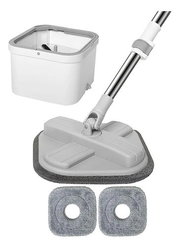 Set Mopa 360 Microfibra Giratoria Y Cubo Escurridor Gris