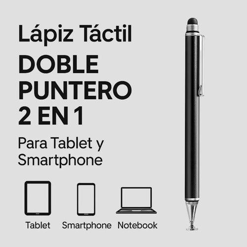 Lápiz Táctil Doble Puntero Y Touch Para Tablet Smartphone