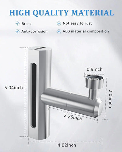 Extensor De Grifo Giratorio De 360° 4 En 1 Anti Salpicaduras Plateado Brillante
