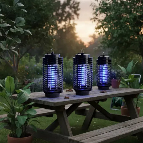 Lampara Uv Para Mosquitos Pack 3 Eliminador De Insectos Usb Negro