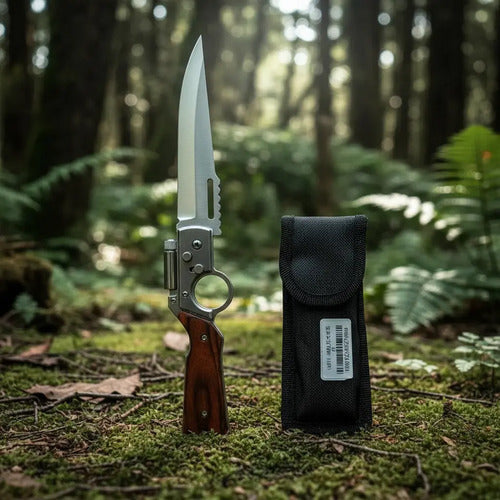 Cuchillo Navaja Ak47 Caza Supervivencia Camping Marrón Oscuro