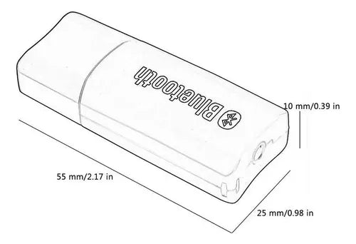 Receptor De Audio Bluetooth Usb Para Auto Radios Y Equipo Negro