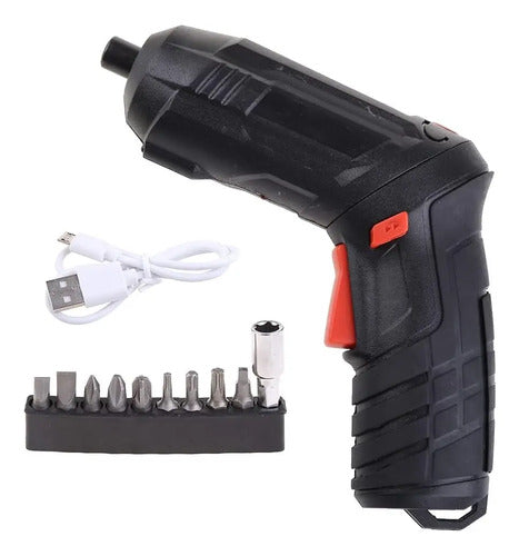 Mini Destornillador Taladro Inalámbrico Portátil 360 Negro 110/220v 50