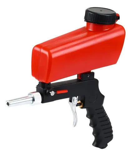 Pistola Arenadora Chorro De Arena Neumática P/ Gravedad Negro/rojo