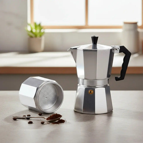 Cafetera Italiana 3 Tazas Cafetera Portátil Grecas Cafeteras Plateado