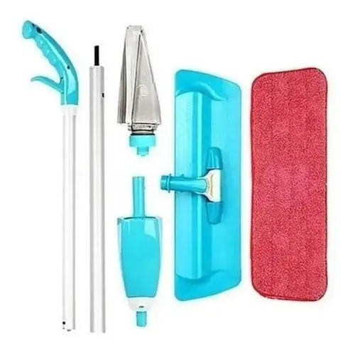 Trapero Microfibra Mopa Spray Rociador Paño Limpieza Piso Azul
