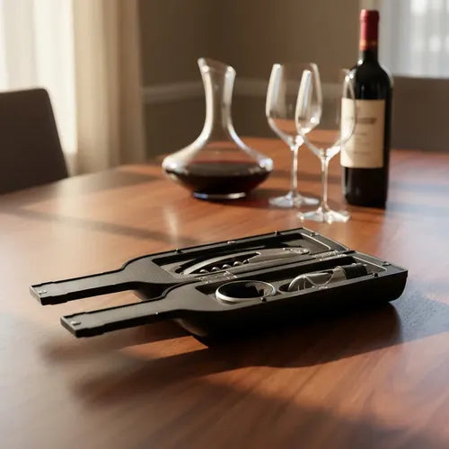 Set Kit De Vino Sacacorchos Descorchador Estuche Regalo