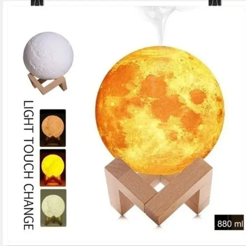 Humidificador Purificador Aire Lampara Luna 3d Blanco