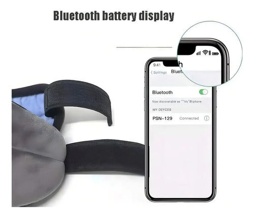 Antifaces Auriculares Dormir Bluetooth Música Gris Ónix