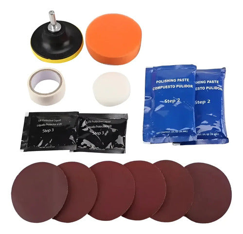 Kit Repara Foco Óptico Principal Pulidor Completo Blanco