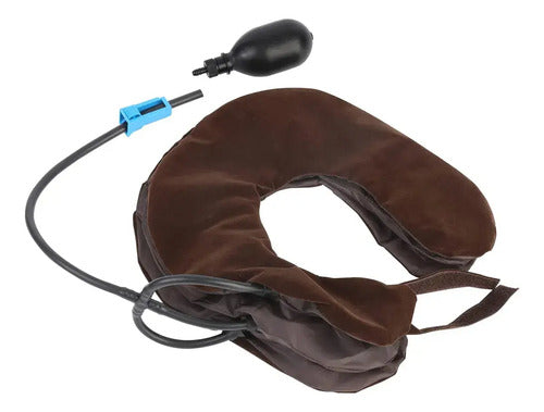 Cojín Inflable Collar Cervical Alivia Dolor Envío Gratis Marrón