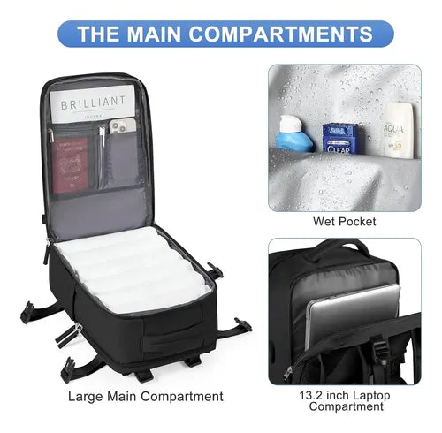 Mochila Viaje Expandible Con Usb Viral Para Cabina De Avión
