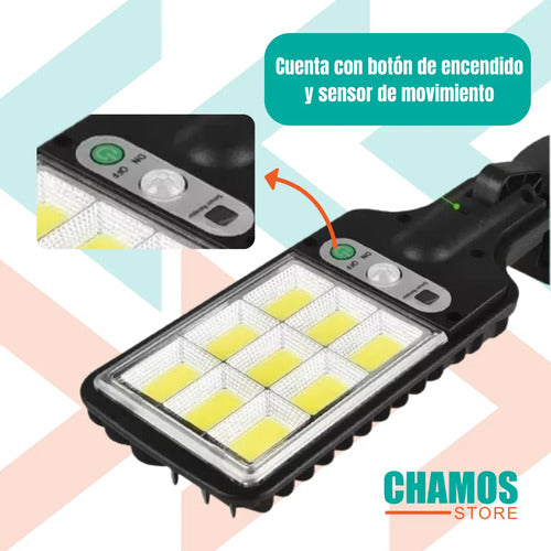 Pack 4 Focos Led Exterior Con Sensor Reflector Solar Negro Blanco