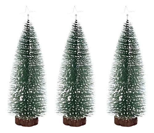 Pack X3 Mini Árbol De Navidad Pascua Decorativo Mesa 15 Cm Verde