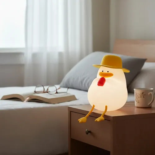 Luz Nocturna Espanta Cucó Niños Pato Silicona Recargable Led Rgb Silicona