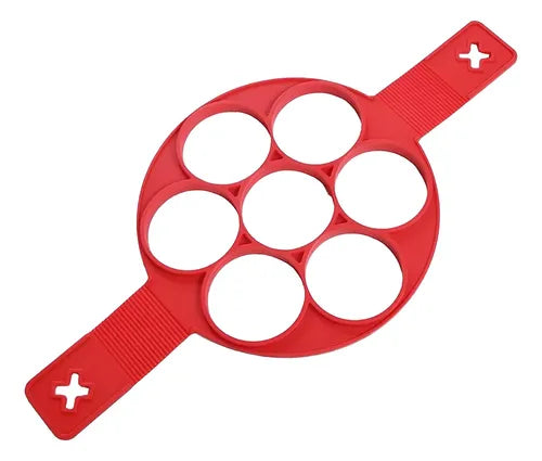 Molde Panqueques Queques Huevos De Silicona Antiadherentes Rojo