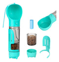 Botella Dispensador Recogedor 3 En 1 Agua Comida Mascotas Azul