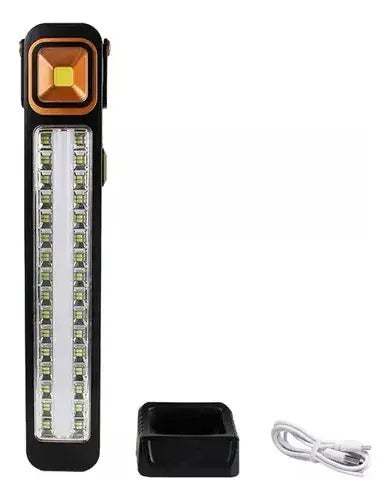 Lampara De Emergencia Solar 45w 300 L 6000k Recargable Usb Negro