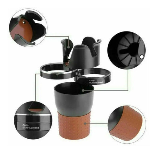Soporte De Vasos Para Auto Organizador Giratorio 360 5 En 1